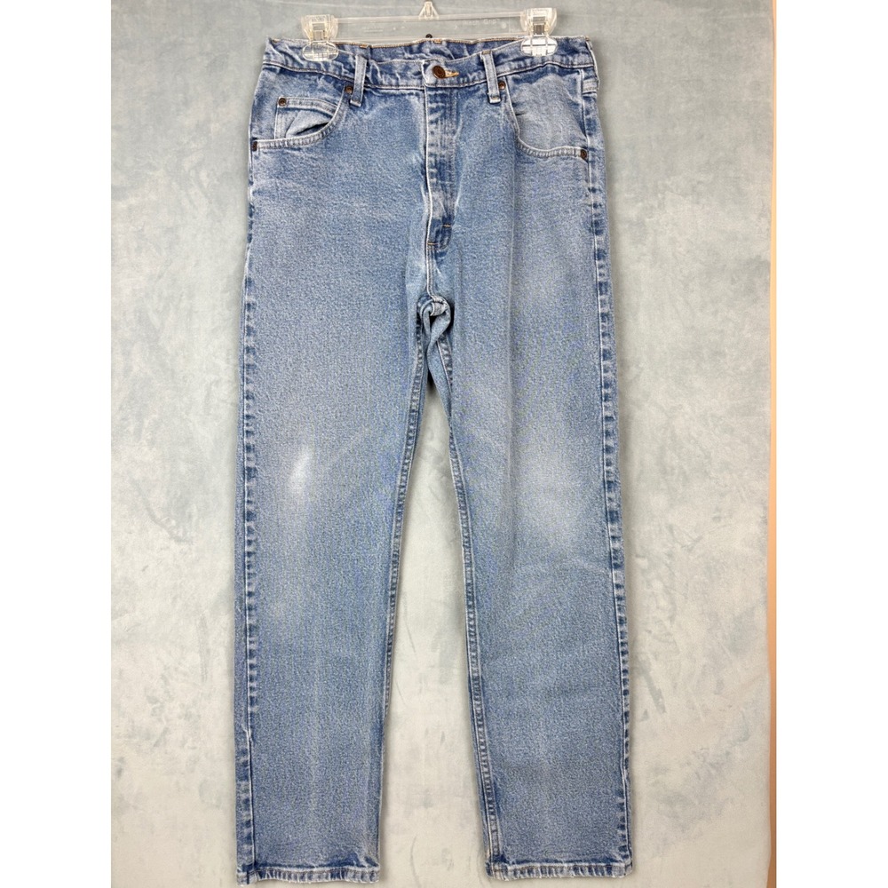 Wrangler Premium Quality Light Wash Straight Leg Jeans 96HWSDS Mens 34x32